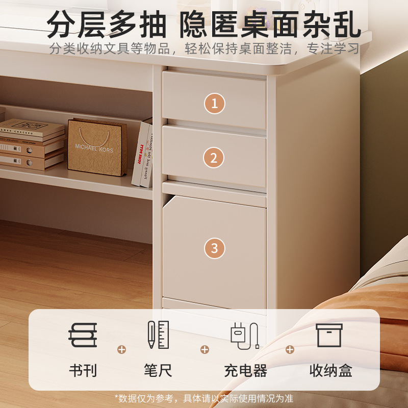 Escritorio y estantería integrados, mesa con librero, combinación para dormitorio, mesa de estudio para estudiantes, escritorio para escribir, escritorio para computadora de hogar.