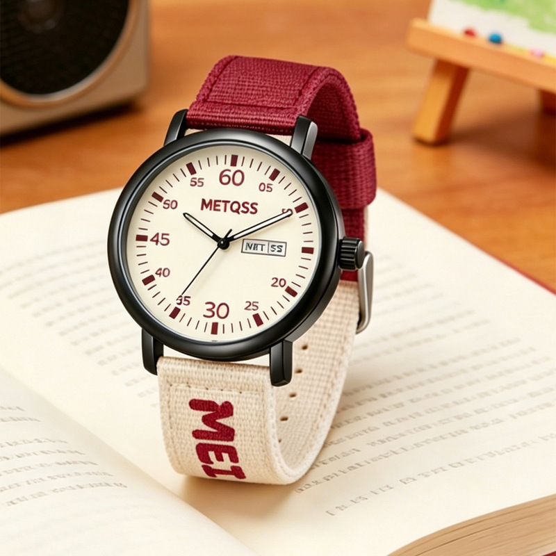 Metq Watch for Female Students in Middle and High School, Unisex Model, Exam-Specific Quartz Watch with Calendar, Graduation Gift