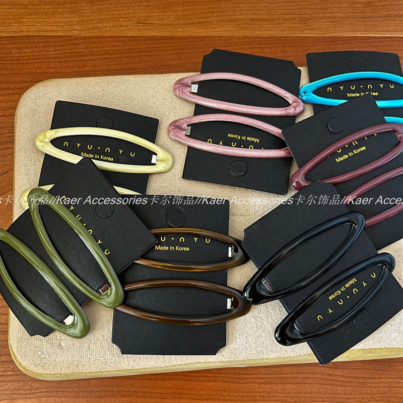 Korean 2026 New Colorful Enamel Oval Bb Hair Clip Fashion Bangs Clip Side Clip Children's Hair Accessory for Girls Korean 2026 New Colorful Enamel Oval Bb Hair Clip Fashion Bangs Clip Side Clip Children's Hair Accessory for Girls