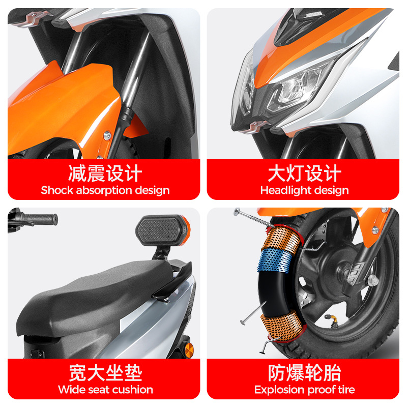 Wolf 3 generación de exportación de nuevo vehículo eléctrico de dos ruedas motocicleta eléctrica fábrica de motocicleta eléctrica batería de plomo - ácido