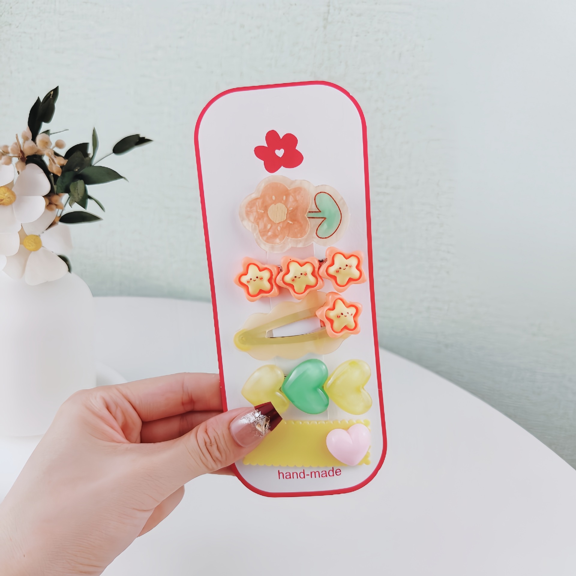 Clipper de cabello para niños acrílico flores tarjeta de cabello de dopamina niñas fresa clipper de cabello para niñas frises clipbb chaqueta