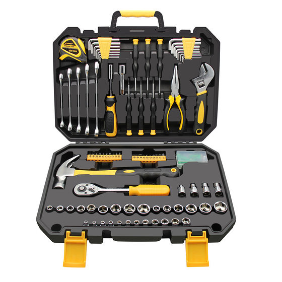 Red car maintenance tool set household hardware multi-function combination socket wrench 127 toolbox