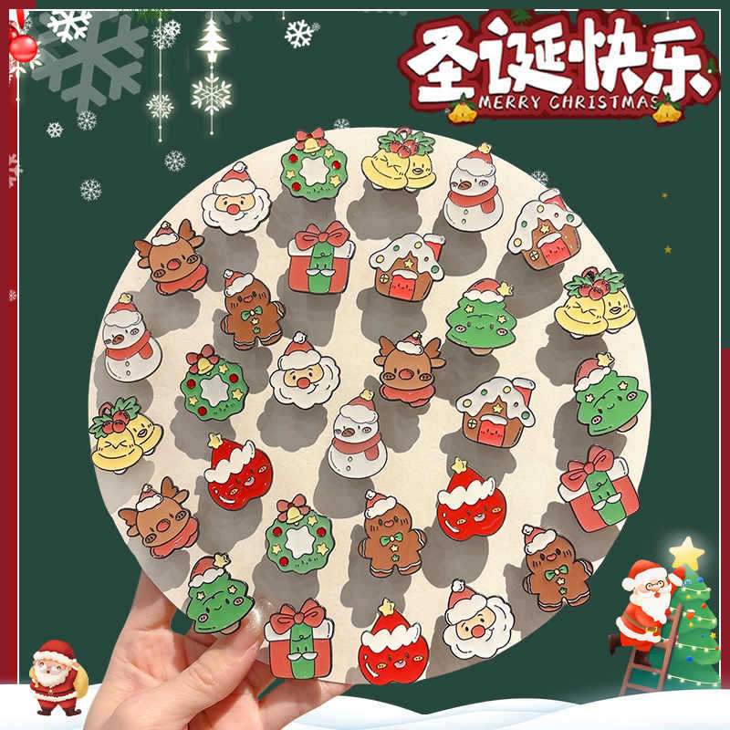 Broches de dibujos animados de Navidad adorable Papá Noel pequeño regalo pin accesorios insignia insignia ropa accesorios decoración