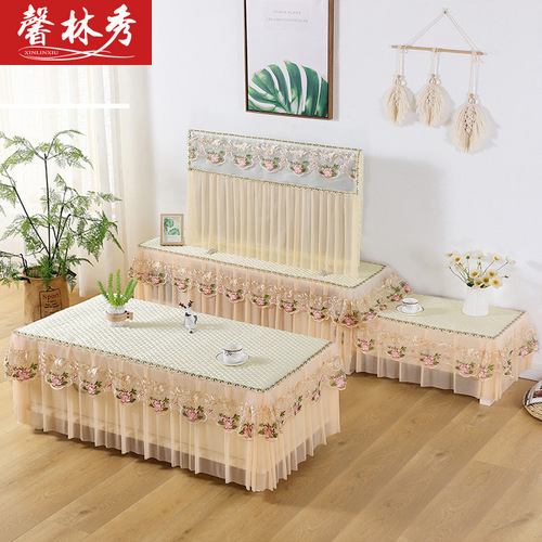 Coffee table tablecloth rectangular living room lace simple TV cabinet dust cover cover cloth fabric all-inclusive coffee table cover