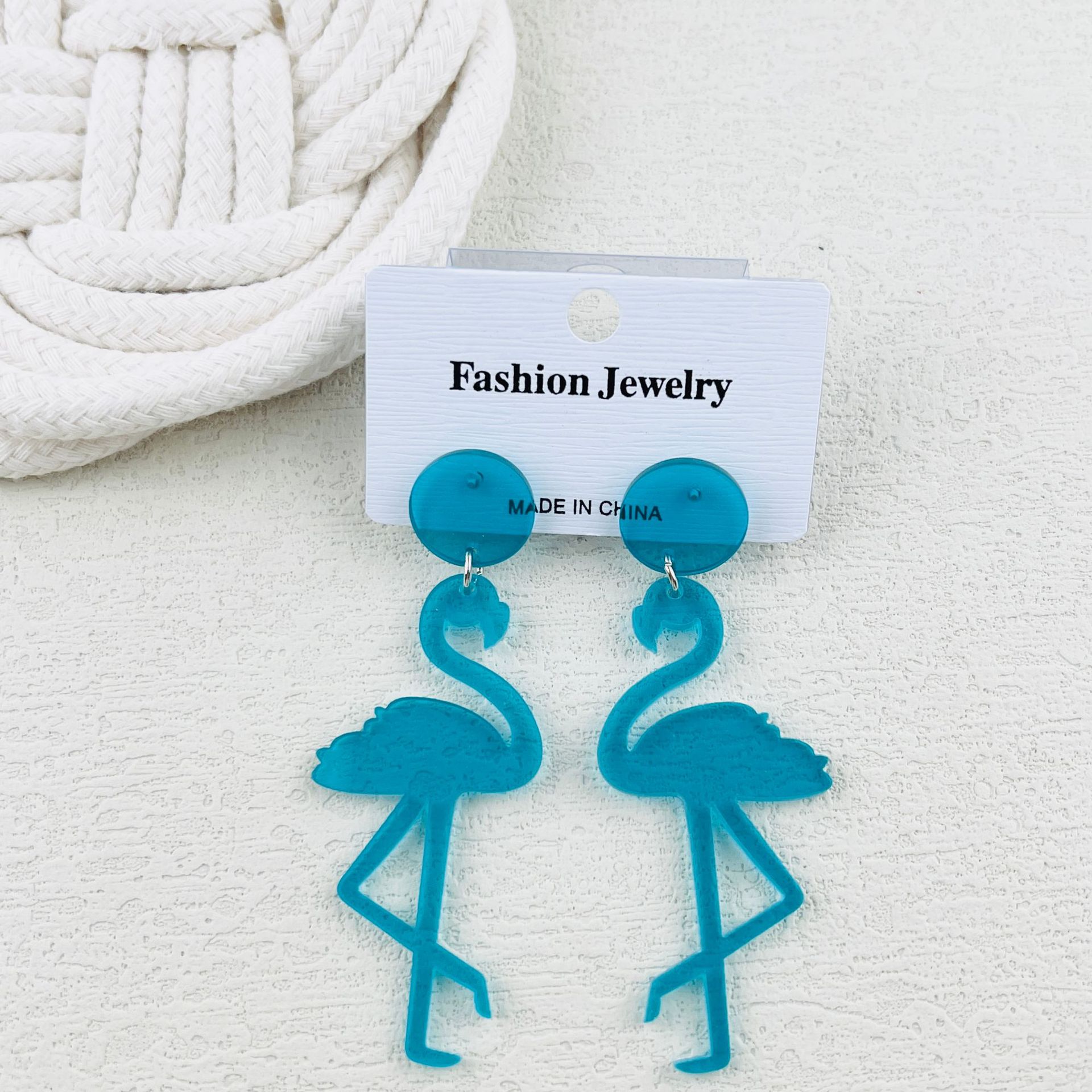 1 Pair Cute Simple Style Flamingo Arylic Drop Earrings display picture 3