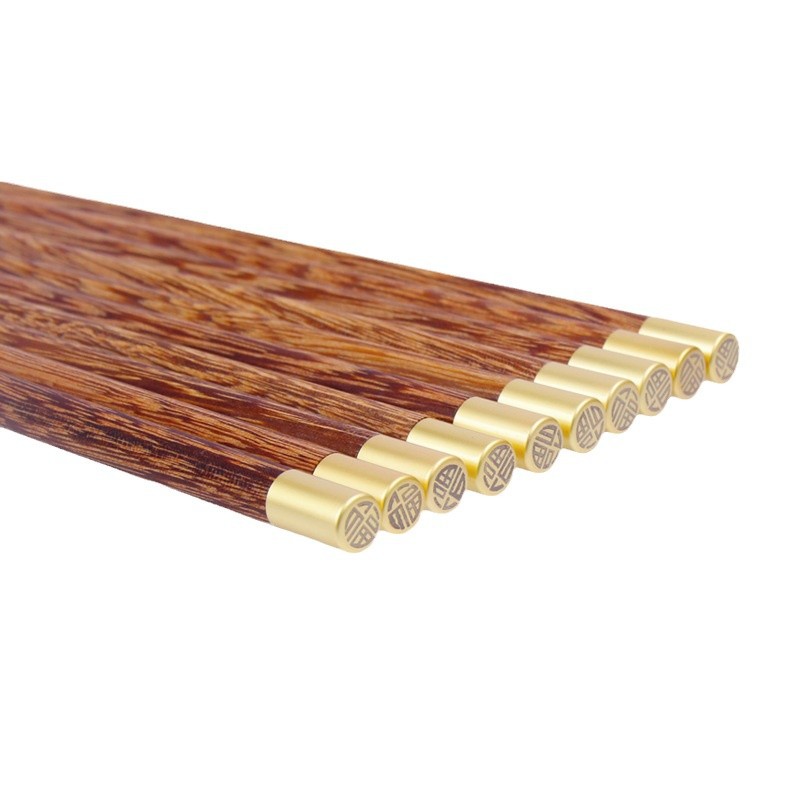 Ala de pollo palillos de madera palillos hogar de alta calidad palillos de madera maciza palillos de sándalo rojo carácter de Fu palillos de palo de rosa logotipo