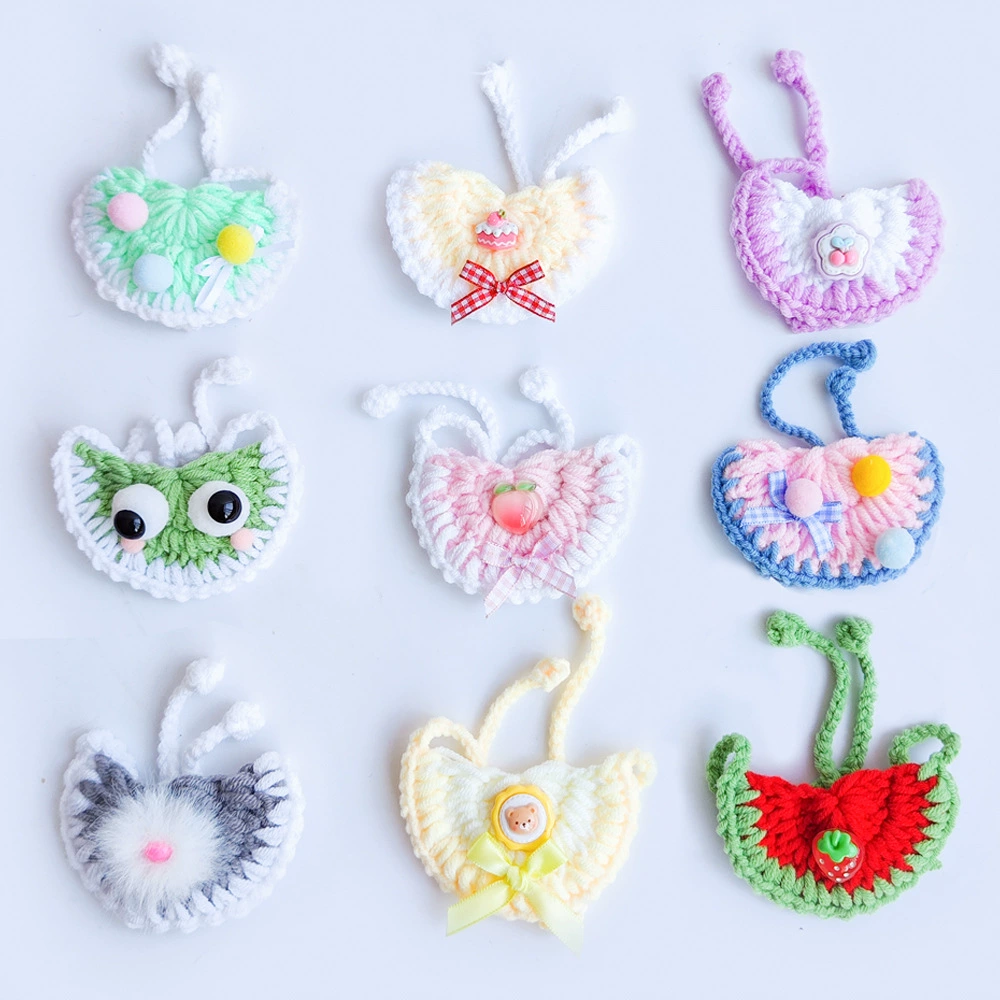 Новый каваи домашнее животное шарф хлопчатобумажная кукла мини кошачья собака украшения ручной работы плетеный домашнее животное рот полотенце