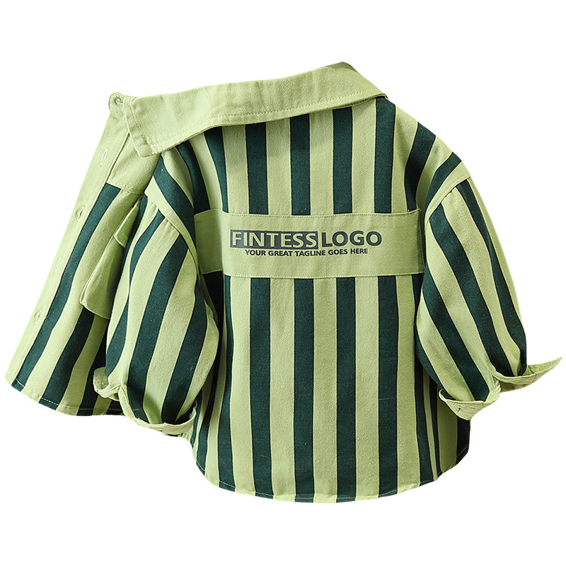 5904 Chaqueta de camisa para niños 2025 nuevo estilo cool guapo chico blusa de rayas de otoño para niños chaqueta de primavera y otoño marea