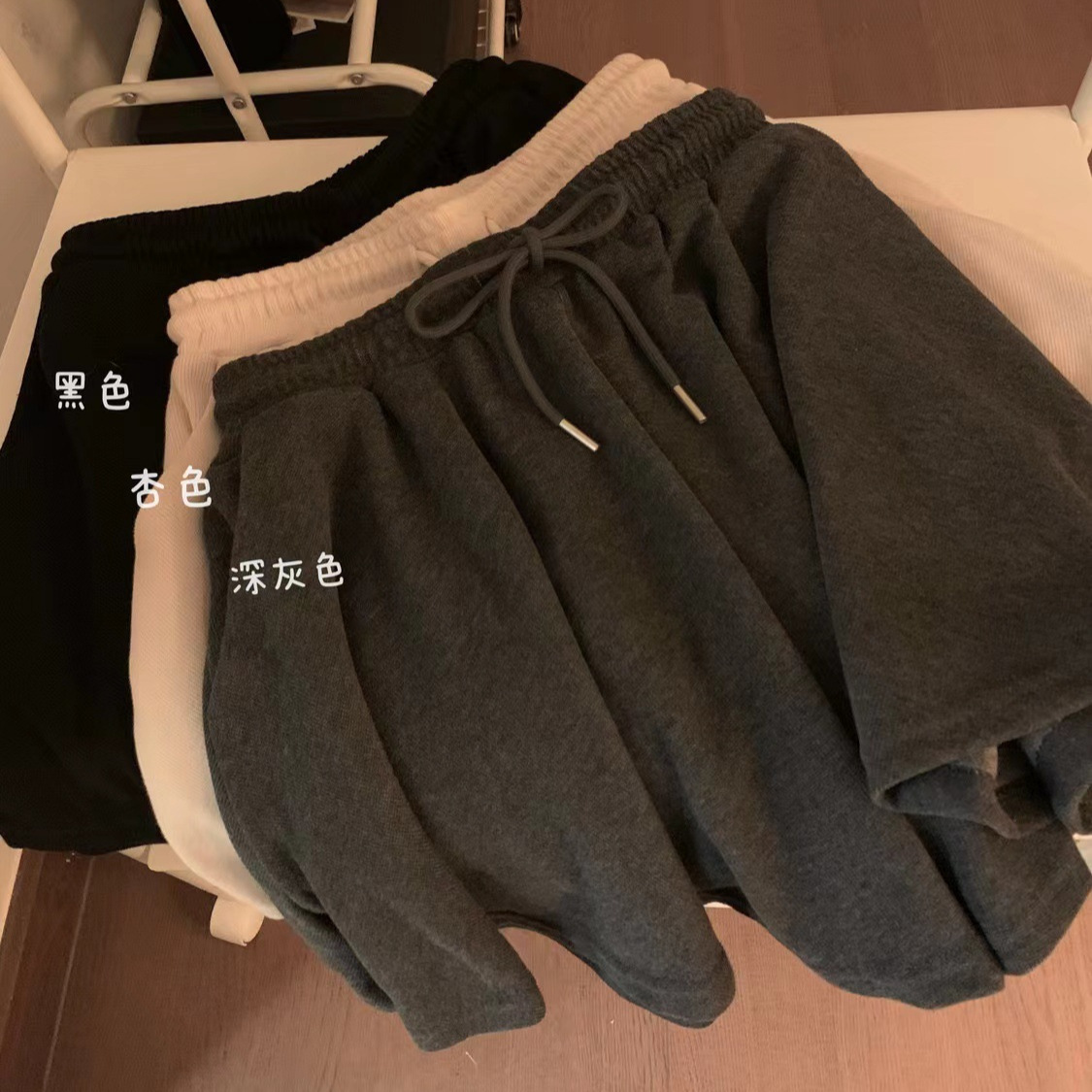 S~4XL大码运动裙裤韩国跨境女装新款松紧腰短裤宽松阔腿休闲裤夏