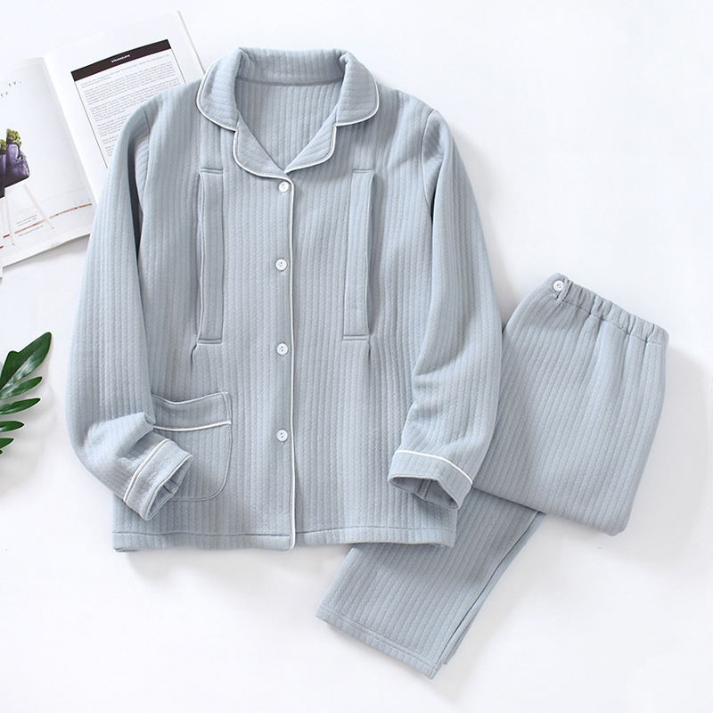 라펠-에어 코튼-솔리드 컬러-블루