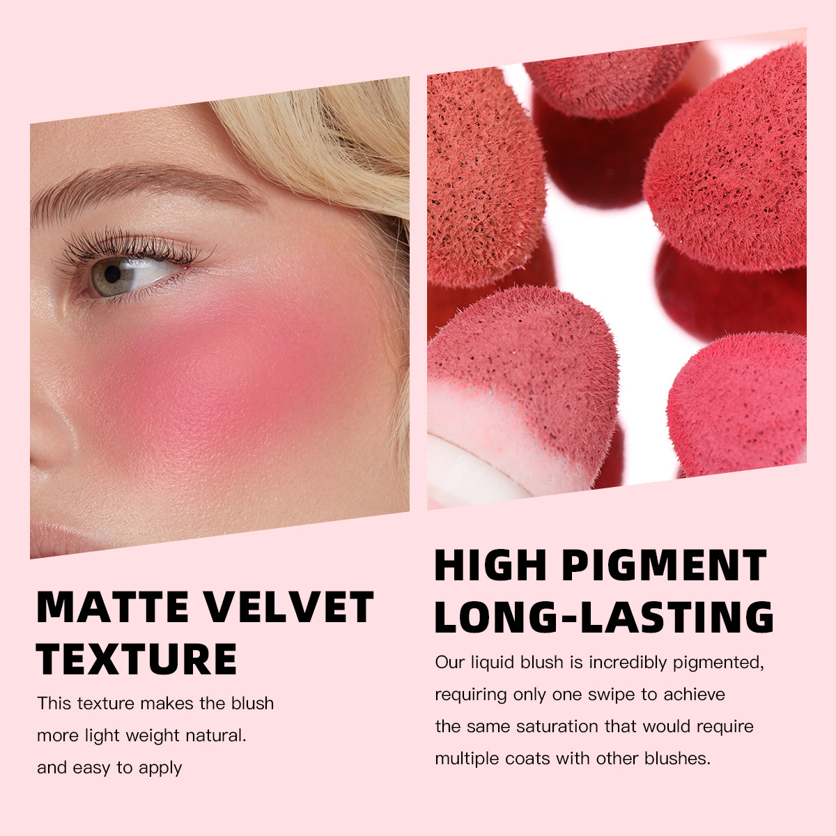 USHAS Cross-border Amazon venta caliente 8 colores cabeza de esponja rubor impermeable de larga duración UC117A B