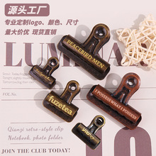 跨境热卖复古牛头夹办公文具票夹古铜色铁夹子金属弹簧夹可印logo