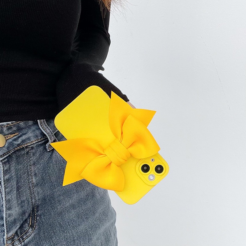 3d Bowknot Silicone Phone Case For Iphone 17 16 15 Pro Max Stylish_voghion.com