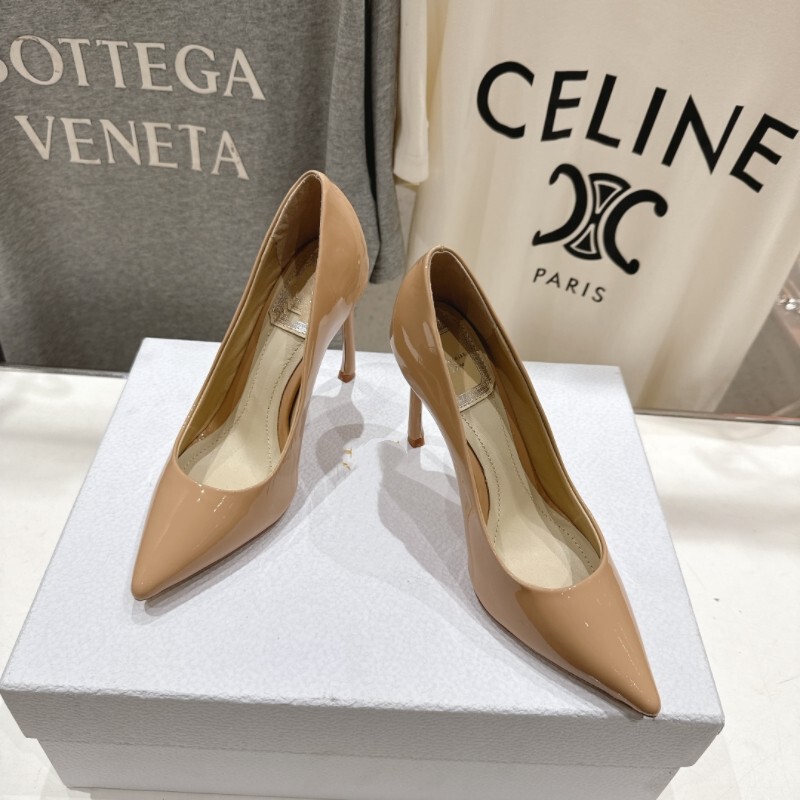 Pointed Toe High Heels 2025 Spring and Summer New Patent Leather Glossy Sexy Stiletto Pumps Women's Commuter Simple Wedding Shoes