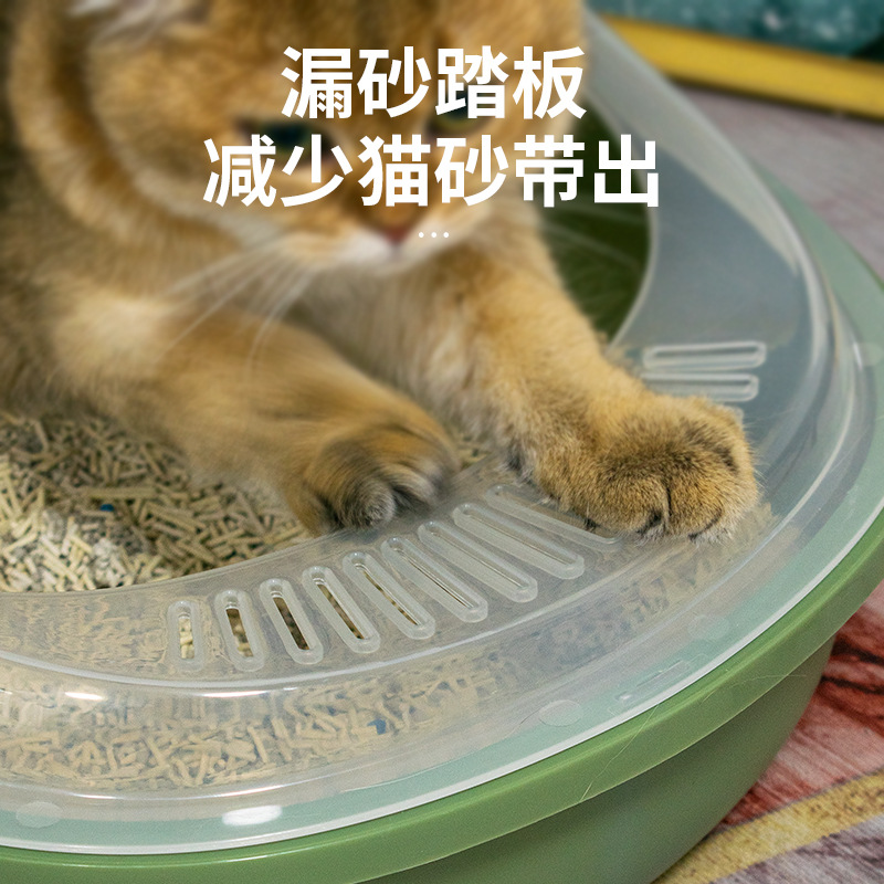 Venta al por mayor semi-cerrado caja de arena para gatos grande a prueba de salpicaduras extraíble gato inodoro gato fuente de suministros para mascotas fabricante