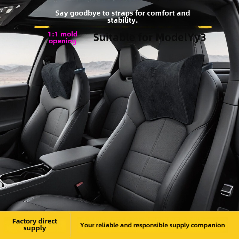Car headrest mechanical adjustment neck protection ModelY3 headrest suitable for tesla tesla car seat back cushion_voghion.com