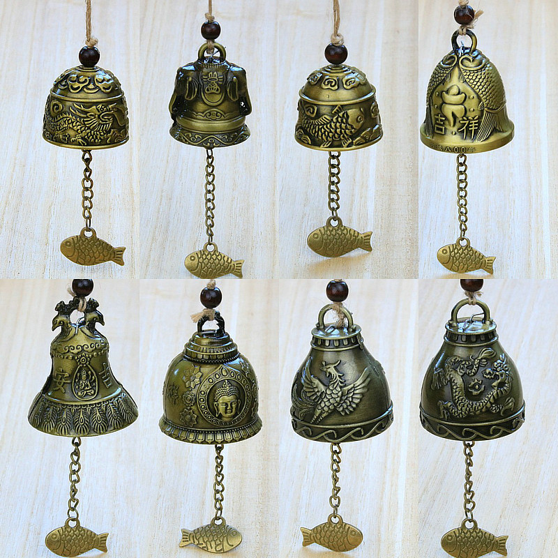 仿古青铜云南东巴金属风铃挂件工艺品创意居家铃铛小风铃挂件挂件
