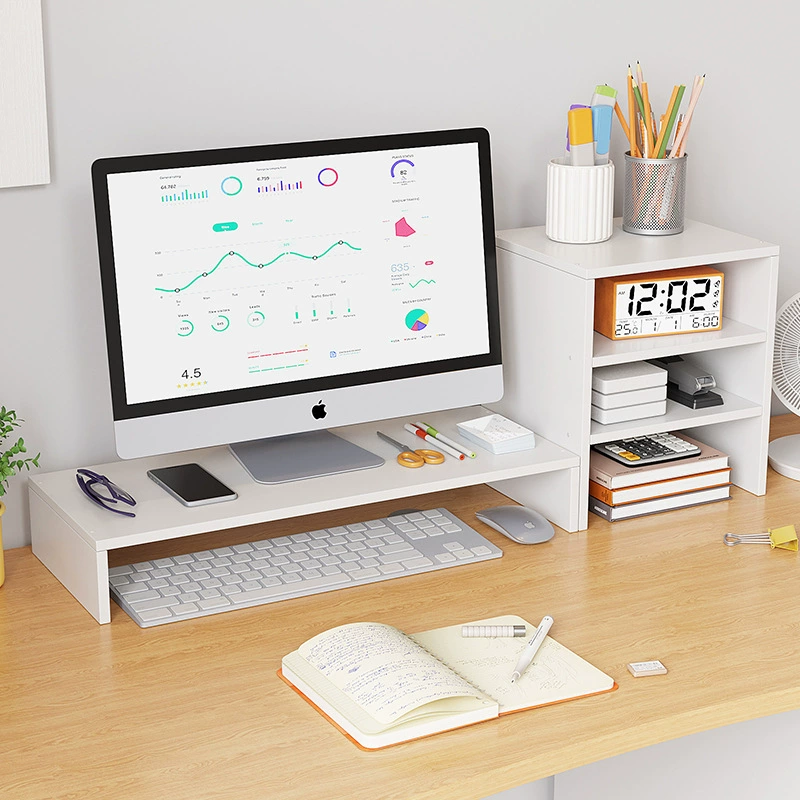 Повышенный компьютером шкаф хранения стола полки основания валика кронштейна монитора шкафа Настольный