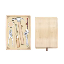 厂家定制供应18件套竹盒包装礼品家用小工具五金工具套装组套