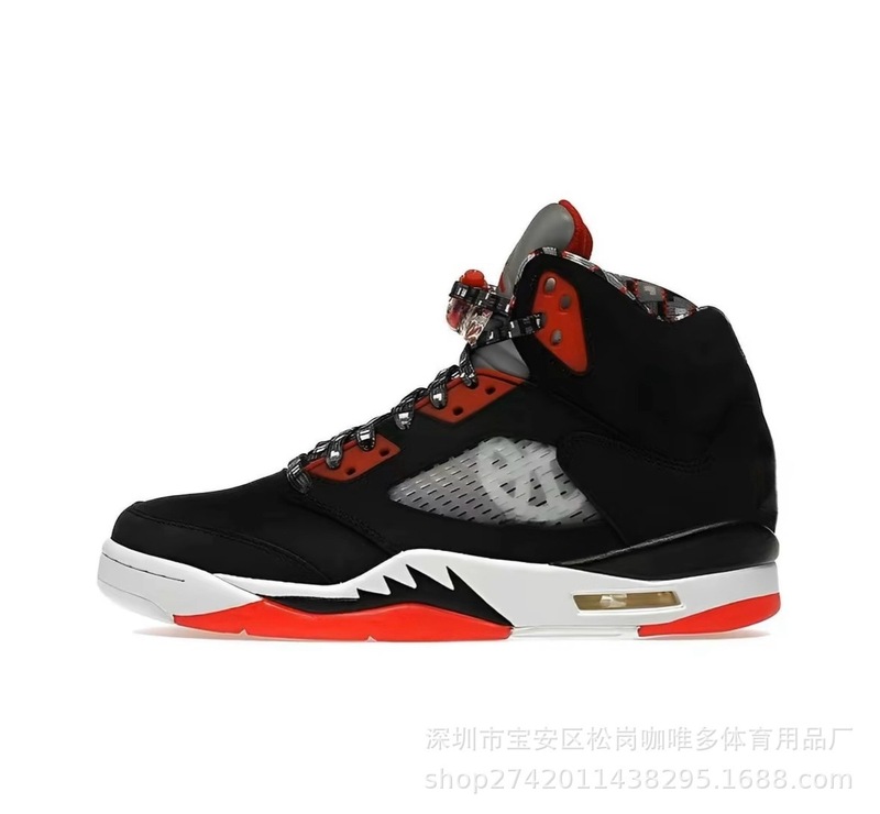 莆田靴 AJ5High バスケットボールシューズバックルシュラフ川メープルホワイトセメントアイスブルーエアクッション工場クロスボーダー男性と女性のスポーツ|undefined