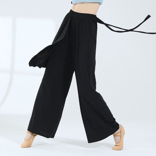 Modern dance practice yoga pants women's loose straight pants classical ribbon dance jazz art test street wear pants