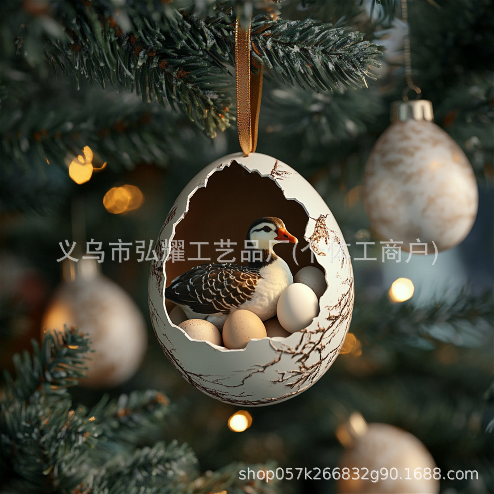 Nuevo acrílico plano transfronterizo para la cáscara de huevo animal de Pascua colgante de automóvil colgante de decoración del día de San Valentín image 1