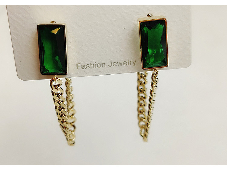 15g Weight Earrings Event & Party Supplies Artificial Gemstones Inlay Material Fashion Rectangle Titanium Steel Plating Inlay Artificial Gemstones Drop Earrings 1 Pair