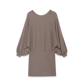 跨境外贸女装2026夏季新款法式欧美慵懒风泡泡袖修身长袖针织上衣