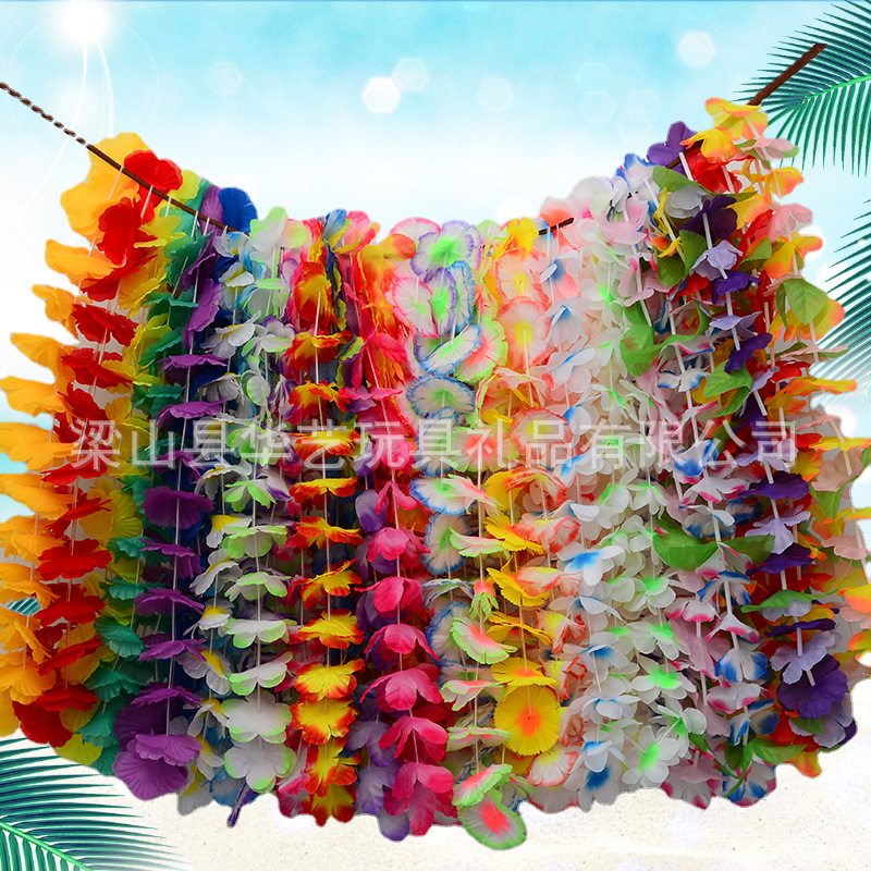 Hawaii Garland + horquilla combinación conjunto transfronteriza Venta caliente Internet celebridad huevo flor joyería fiesta playa guirnalda