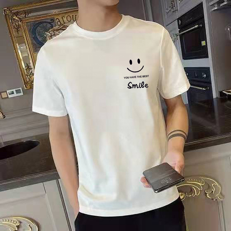 El Comercio exterior transfronterizo nueva camiseta casual de los hombres cuello redondo de manga corta Camiseta de los hombres Slim impreso deportes camisa de fondo