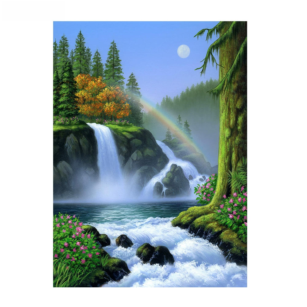DIY алмазная живопись animal landscape pattern заказчик спальня украшение размер 20x30 размер 30x40 кружок алмазная точка алмазная комната спальня decoration картина DIY оптом