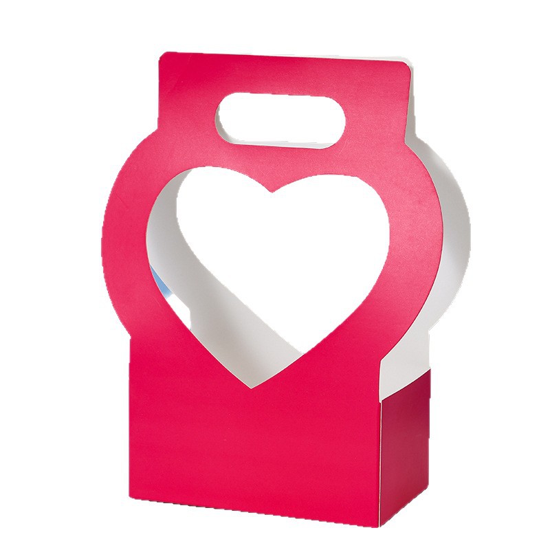 Caja de embalaje de flores creativas de amor Caja de mano de flores de papel del día de la madre Caja de regalo de vacaciones de flores huecas
