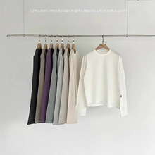 特价 韩国东大门EGG秋季简约圆领纯棉长袖T恤女宽松上衣打底衫