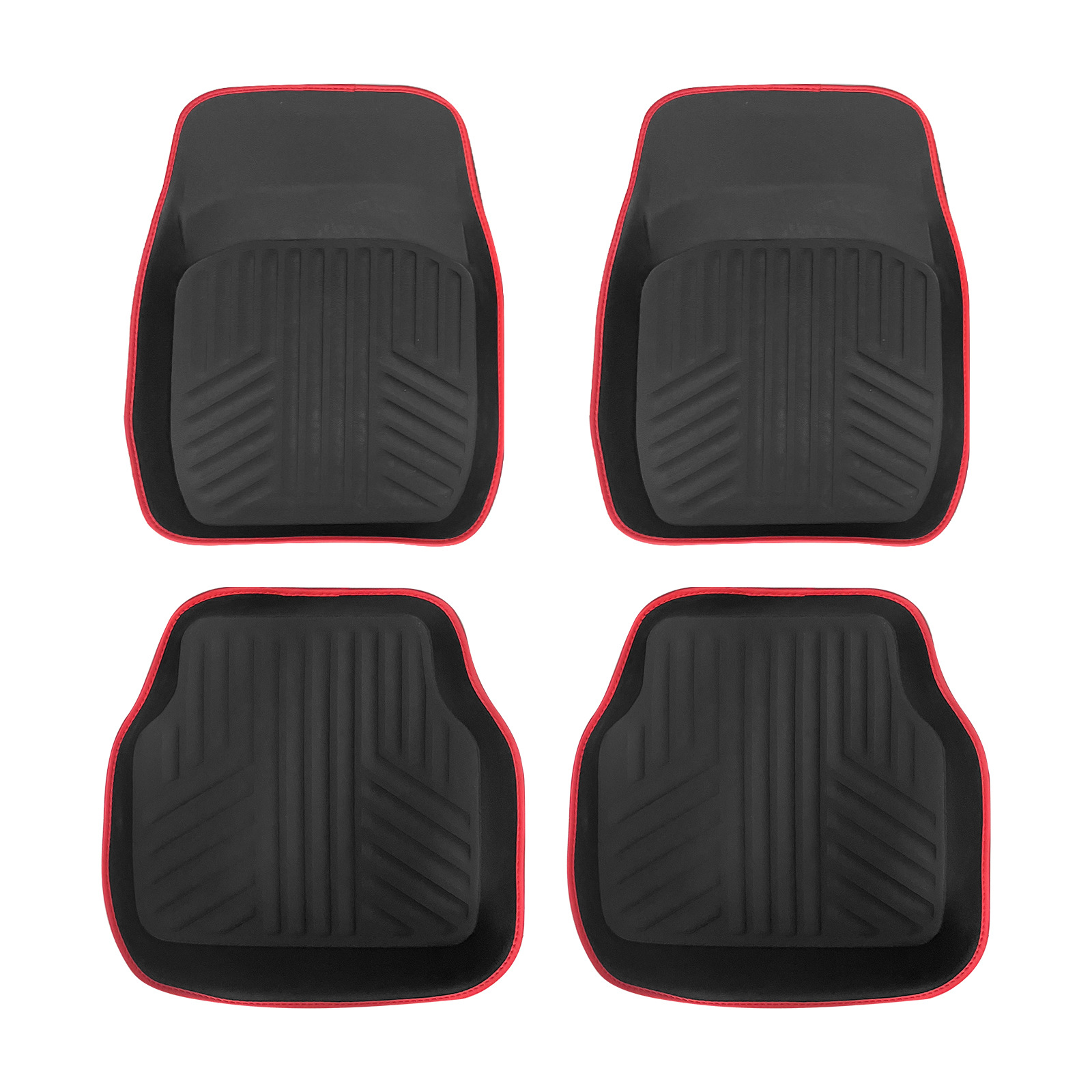 Universal Amazon PVC Waterproof Wear-resistant Easy to Clean Car Floor Mat (Universal Foot Pad) - red