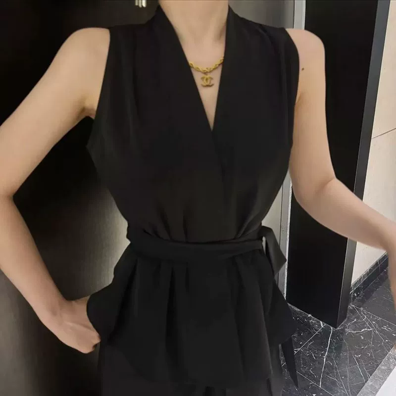 Жилет без рукавов Pure Desire во французском стиле, женский летний новый облегающий верх с ремешком, верхняя рубашка