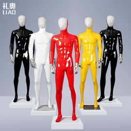 口碑品牌厂家新款男模 韩版黄色黑色电镀头手高品质展示人台组合