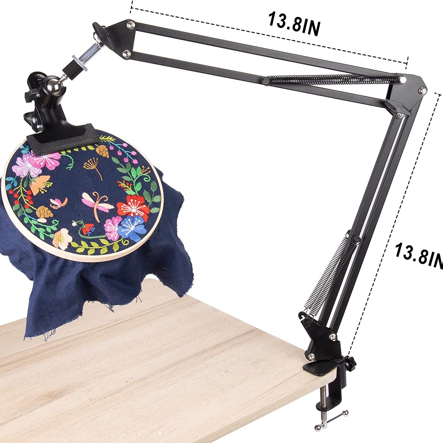 Ajustable de metal bordado aro soporte plegable bordado aro soporte universal de metal PTZ fuerte clip de escritorio fijo