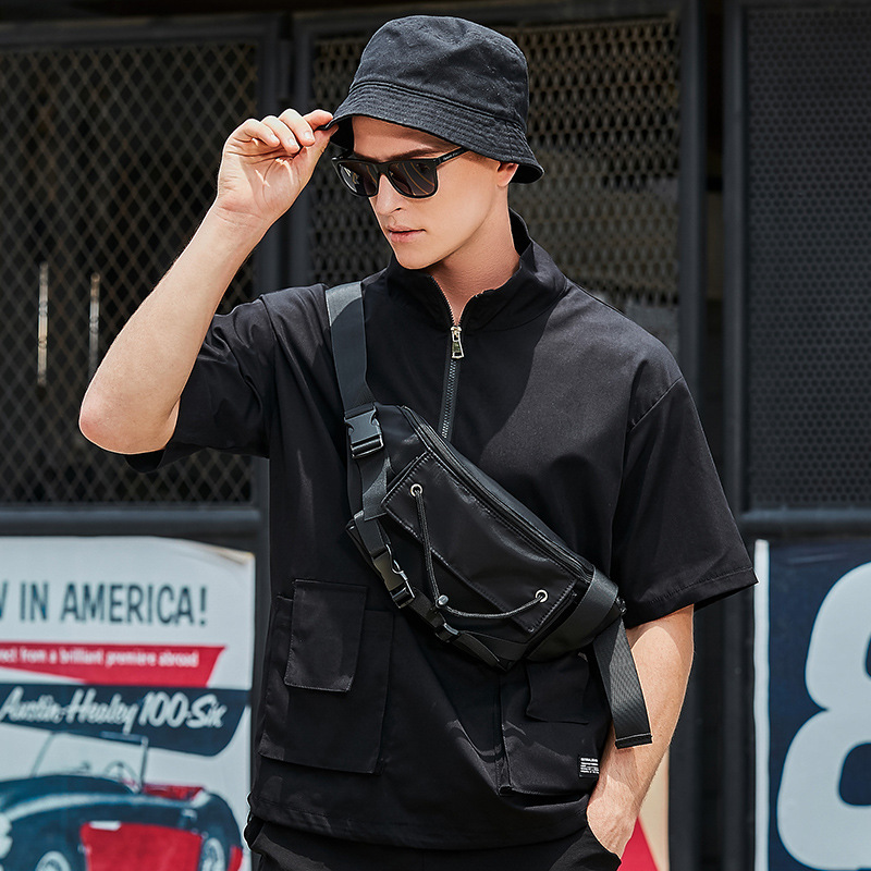 Marca de moda bolsa de mensajero verano de los hombres ins japonés pequeña mochila estudiante deportes bolso de la cintura bolso ocasional del pecho hombro de los hombres femeninos