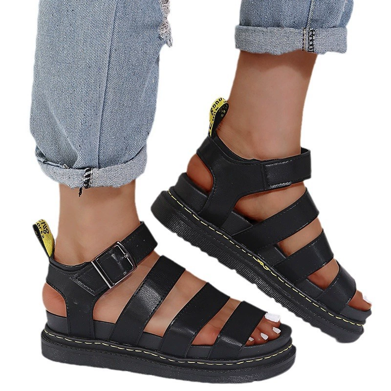 Обувь, летние сандалии на платформе с ремешком и пряжкой, большой размер, 2023