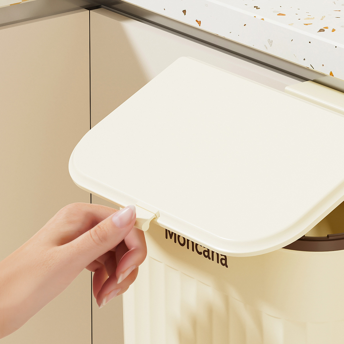 Cubos de basura colgantes en la pared, cocina, residuos de cocina domésticos, baños de basura colgantes, baños, cubos de almacenamiento sin perforación