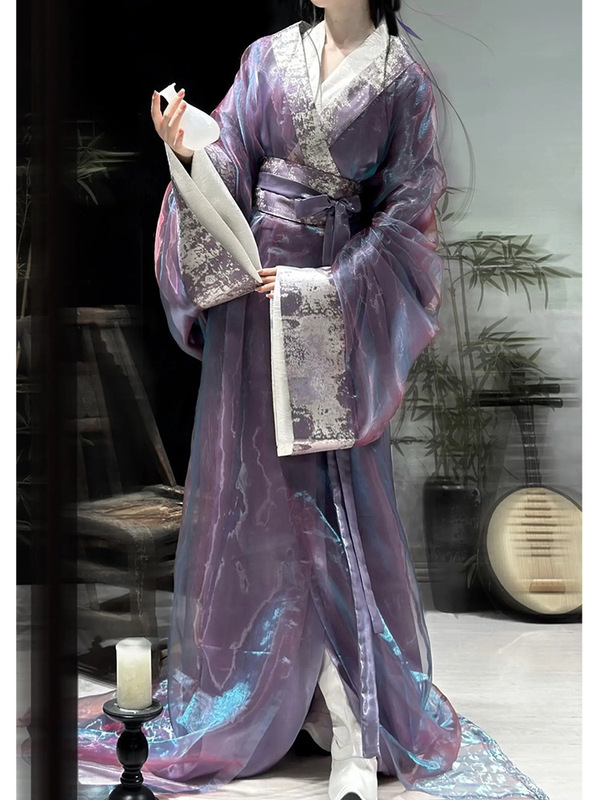 紫色战国袍汉服女款成人直裾大袖衫襦裙古风女装2025新款仙气古装|undefined