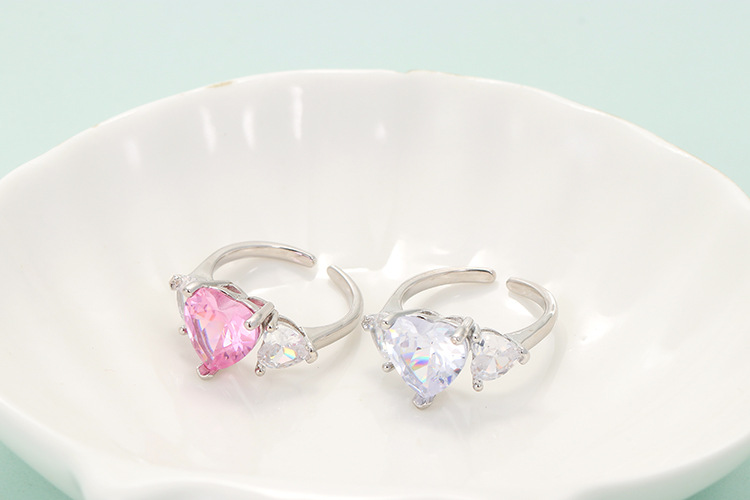 Birthday Occasion Copper Material Metal Plating Geometric Zircon Copper Rings