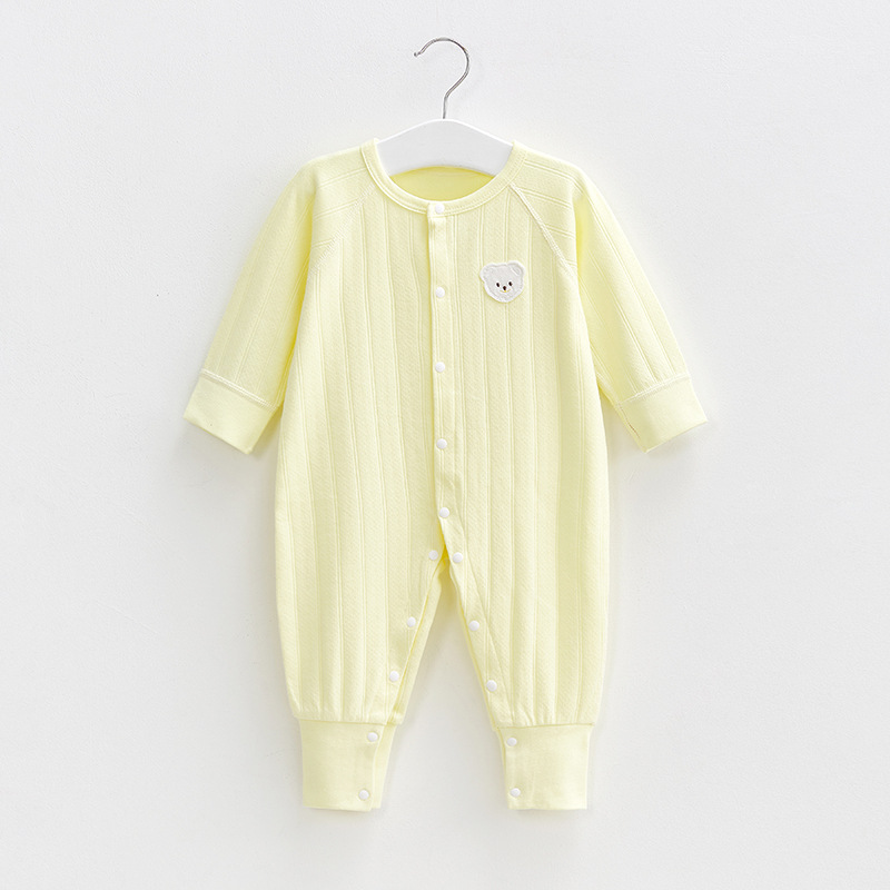 Ropa de bebé recién nacido para primavera y otoño, pelele fino de manga larga de algodón puro para bebés, mono unisex para bebés.
