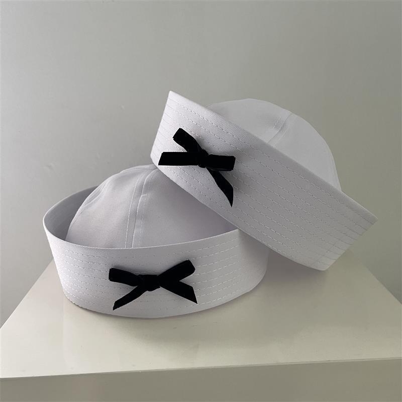 126g Weight A sailor's cap Hats Type Holiday, Travel Occasion Polyester Material Bow Knot Pattern All Seasons Season Women's Gender Cute Style Flat Eaves Rim Women's Cute Bow Knot Flat Eaves A Sailor's Cap 无