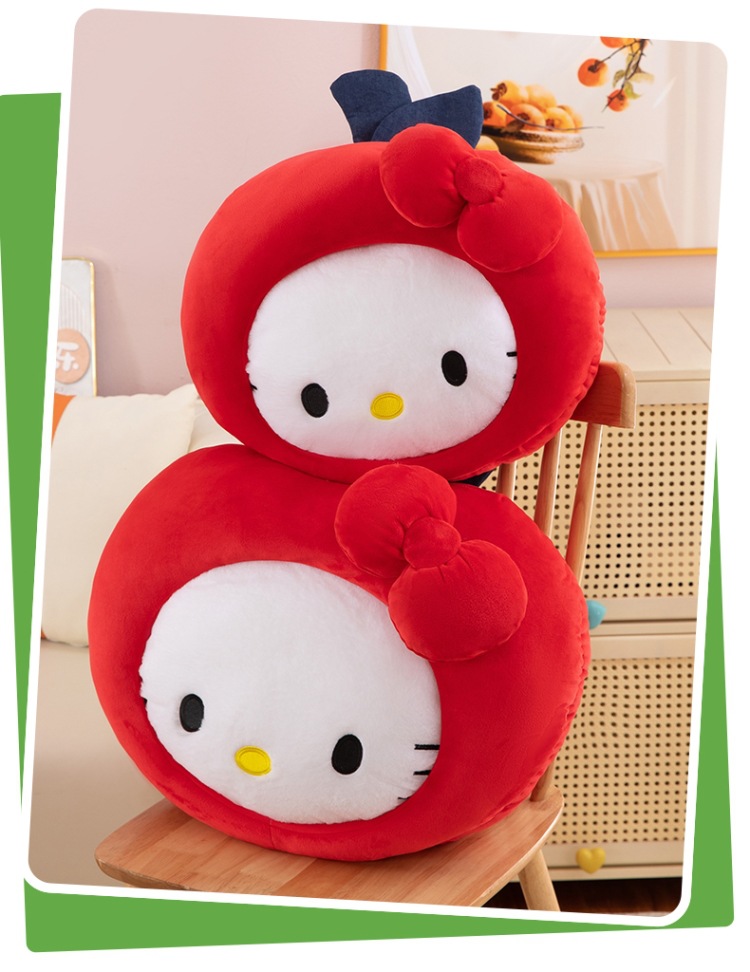 Tiktok-Style Kt Cat Pillow Cartoon Cute Classic Hello Kitty Plush Toy Apple Pillow Doll Gift