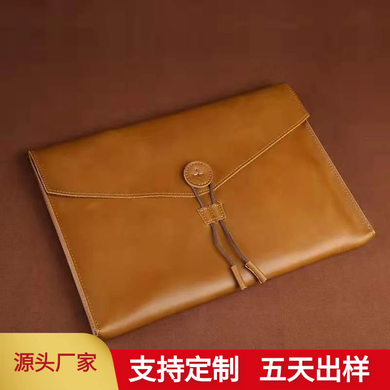Casual Leather Document Bag, Business Men's A4 Official Bag, New Laptop Bag