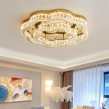 2023年新款卧室吸顶灯现代极简水晶灯复古花型主卧灯不锈钢客厅灯