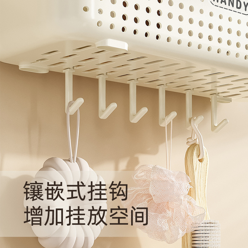 卫生间置物架浴室洗手间免打孔壁挂式墙上化妆品洗漱台收纳梳妆架|undefined
