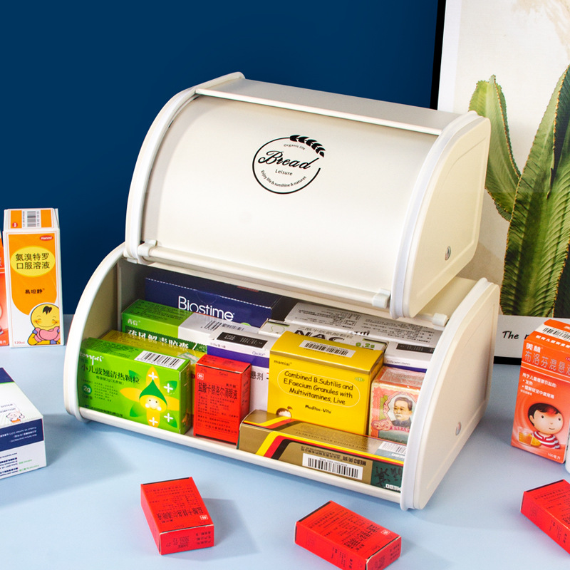 Entrance Bread Box Mask Storage Storage Box American Retro Living Room Desktop Dust-proof Home Snacks Dormitory Storage