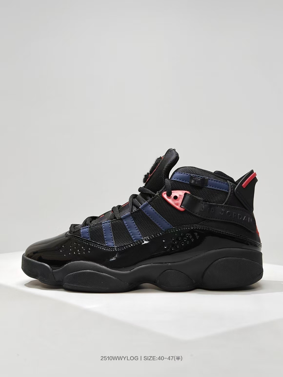 Putian AJ seis coronas zapatos de baloncesto de alto nivel samurai negro para hombre al aire libre cómodos zapatos deportivos casuales de moda